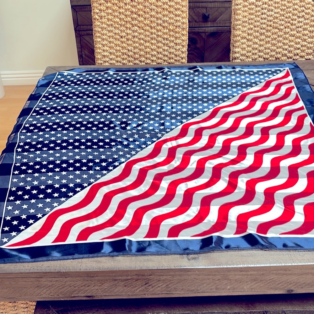 Beautiful American flag, silk scarf
